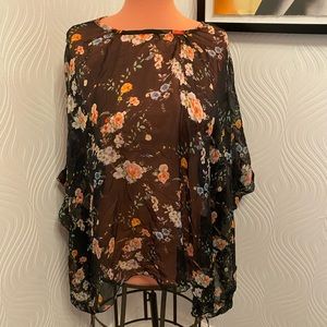 Silk overlay blouse boho